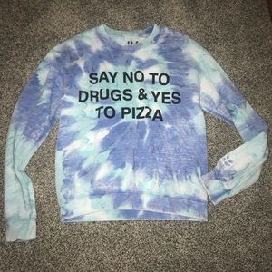 ⭐️Blue Tie Dye Crewneck Graphic Sweater